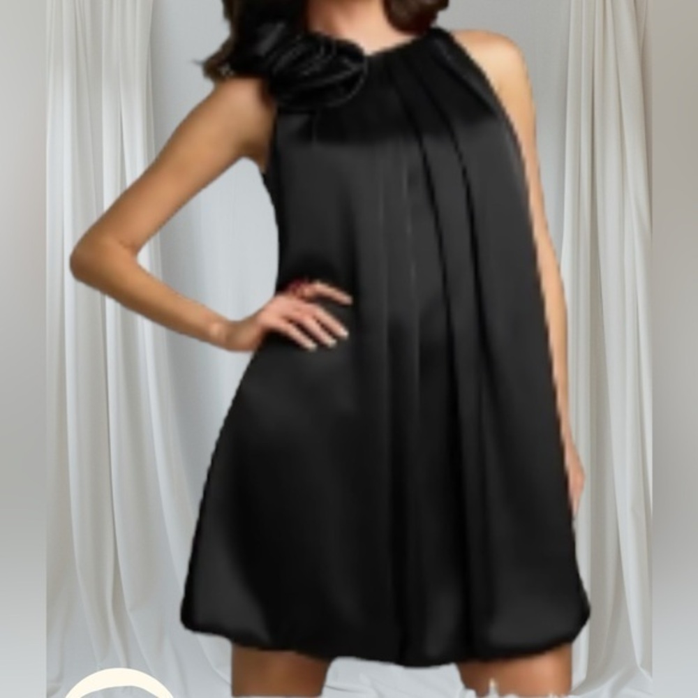 A.B.S. Allen Schwartz Black Dress Pleated Cocktail Dress NWT Size 2